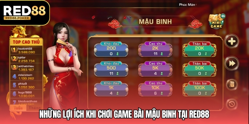 Những lợi ích khi chơi game bài mậu binh tại RED88